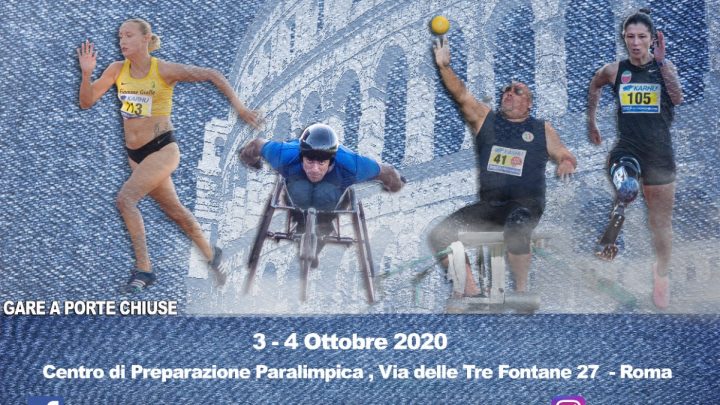 Roma, Atletica paralimpica: sabato 3 e domenica 4, i big azzurri in pista e pedana per i Societari di specialità