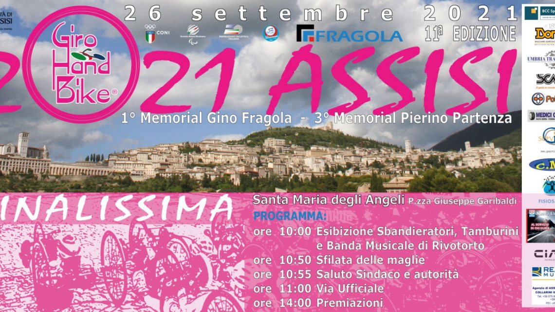 Giro Handbike 2021: la finalissima il prossimo 26 settembre ad Assisi