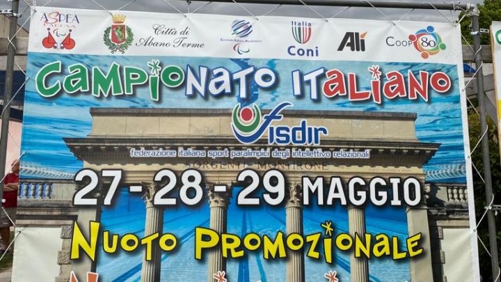 Nuoto FISDIR, Campionati Italiani Promozionali Abano Terme: ricco medagliere per Il Sottomarino, i Delfini Blu sfiorano il podio della Coppa Italia